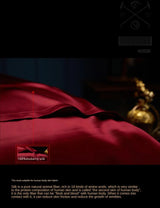 Red Rose Elegance: Pure Mulberry Silk Pillowcase with Floral Embroidery