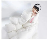 Opulent Opal: Mulberry Silk Blindfold in Milky White