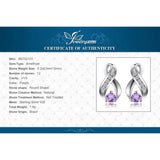 Infinity Amethyst Stud Earrings – 925 Sterling Silver Purple Gemstone Earrings for Women