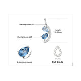 Sky Blue & London Blue Topaz Pendant Necklace – 925 Sterling Silver Teardrop Gemstone Necklace for Women
