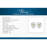 Peridot Circle Stud Earrings – 925 Sterling Silver Double Halo Gemstone Earrings for Women