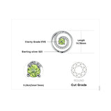 Peridot Circle Stud Earrings – 925 Sterling Silver Double Halo Gemstone Earrings for Women