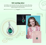 Emerald Green Teardrop Hoop Earrings – 925 Sterling Silver Elegant Gemstone Earrings for Women