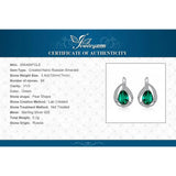 Emerald Green Teardrop Hoop Earrings – 925 Sterling Silver Elegant Gemstone Earrings for Women