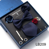 Silk Tie Set with Cufflinks & Pocket Square - Necktie Gift Box