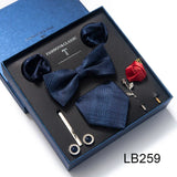Silk Tie Set with Cufflinks & Pocket Square - Necktie Gift Box