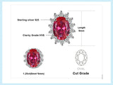 Oval Blue Sapphire Halo Pendant Necklace – 925 Sterling Silver Vintage Royal Style Necklace for Women