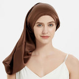 100% Mulberry Silk Bonnet for Sleeping – Long Adjustable Hair Cap