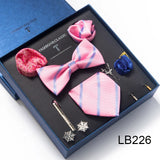 Silk Tie Set with Cufflinks & Pocket Square - Necktie Gift Box