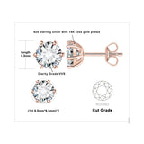 Moissanite Stud Earrings – D Color 925 Sterling Silver Classic Solitaire Earrings for Women