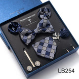 Silk Tie Set with Cufflinks & Pocket Square - Necktie Gift Box