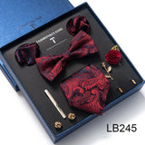 Silk Tie Set with Cufflinks & Pocket Square - Necktie Gift Box