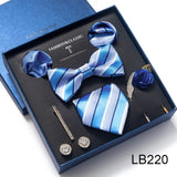 Silk Tie Set with Cufflinks & Pocket Square - Necktie Gift Box