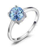 Oval Amethyst Gemstone Ring – 925 Sterling Silver Dainty Gold Plated Ring for Women