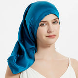 100% Mulberry Silk Bonnet for Sleeping – Long Adjustable Hair Cap