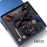 Silk Tie Set with Cufflinks & Pocket Square - Necktie Gift Box