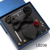 Silk Tie Set with Cufflinks & Pocket Square - Necktie Gift Box