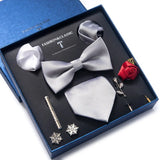 Silk Tie Set with Cufflinks & Pocket Square - Necktie Gift Box