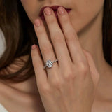 Oval Cut Moissanite Engagement Ring – 925 Sterling Silver 18K White Gold Plated Promise Ring for Women - Julie bags