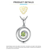 Peridot Circle Pendant Necklace – 925 Sterling Silver Double Halo Gemstone Necklace for Women - Julie bags