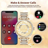 Gold Luxury Smart Watch for Women โ 1.32" HD Screen, Custom Dial, Heart Rate Monitor, Voice Call, Sports Tracker - Julie bags