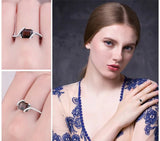 Smoky Quartz Emerald Cut Ring – 925 Sterling Silver for Women - Julie bags