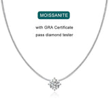 D VVS1 Moissanite Pendant Necklace – 925 Sterling Silver 18K White Gold Plated Dainty Necklace for Women - Julie bags