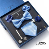 Silk Tie Set with Cufflinks & Pocket Square - Necktie Gift Box