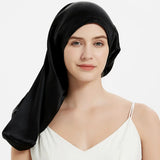100% Mulberry Silk Bonnet for Sleeping – Long Adjustable Hair Cap