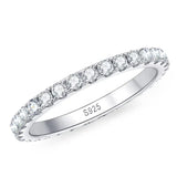 D Color Moissanite Eternity Ring – 925 Sterling Silver 18K White Gold Plated Wedding Band for Women - Julie bags