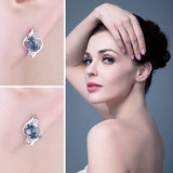 London Blue Topaz Oval Stud Earrings – 925 Sterling Silver Elegant Gemstone Earrings for Women - Julie bags