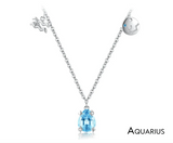 Scorpio Zodiac Charm Necklace – Rainbow Zirconia 925 Sterling Silver Birthstone Pendant for Women - Julie bags