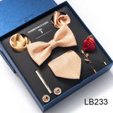 Silk Tie Set with Cufflinks & Pocket Square - Necktie Gift Box