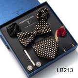 Silk Tie Set with Cufflinks & Pocket Square - Necktie Gift Box