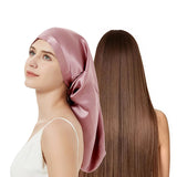 100% Mulberry Silk Bonnet for Sleeping – Long Adjustable Hair Cap