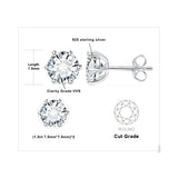 Moissanite Stud Earrings – D Color 925 Sterling Silver Classic Solitaire Earrings for Women