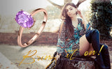 Oval Amethyst Gemstone Ring – 925 Sterling Silver Dainty Gold Plated Ring for Women