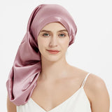 100% Mulberry Silk Bonnet for Sleeping – Long Adjustable Hair Cap