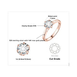 Round Cut Moissanite Solitaire Ring – 925 Sterling Silver Dainty Engagement Ring for Women - Julie bags