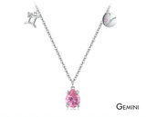 Scorpio Zodiac Charm Necklace – Rainbow Zirconia 925 Sterling Silver Birthstone Pendant for Women - Julie bags