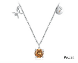 Scorpio Zodiac Charm Necklace – Rainbow Zirconia 925 Sterling Silver Birthstone Pendant for Women - Julie bags