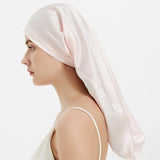 100% Mulberry Silk Bonnet for Sleeping – Long Adjustable Hair Cap
