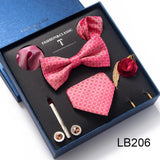 Silk Tie Set with Cufflinks & Pocket Square - Necktie Gift Box