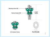 Butterfly Emerald Hoop Earrings – 925 Sterling Silver, Elegant Green Gemstone for Women - Julie bags