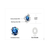 London Blue Topaz Oval Stud Earrings – 925 Sterling Silver Elegant Gemstone Earrings for Women - Julie bags