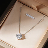 D VVS1 Moissanite Pendant Necklace – 925 Sterling Silver 18K White Gold Plated Dainty Necklace for Women - Julie bags