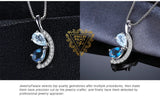Sky Blue & London Blue Topaz Pendant Necklace – 925 Sterling Silver Teardrop Gemstone Necklace for Women