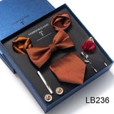 Silk Tie Set with Cufflinks & Pocket Square - Necktie Gift Box