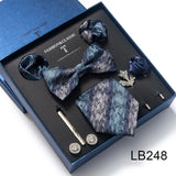 Silk Tie Set with Cufflinks & Pocket Square - Necktie Gift Box