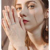 D Color Moissanite Eternity Ring – 925 Sterling Silver 18K White Gold Plated Wedding Band for Women - Julie bags